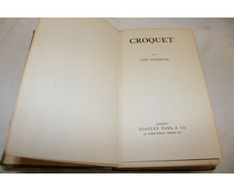 Tollemache - Croquet 1 vol. first edition 1914, illus.