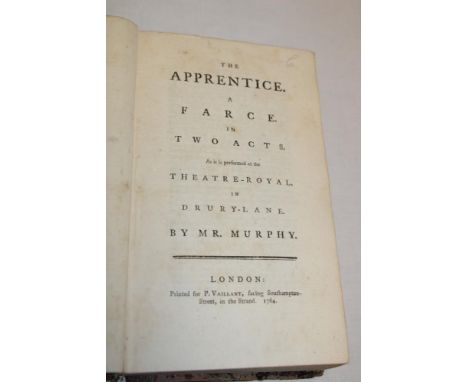 Murphy - The Apprentice - A Farce in Two Acts as performed at The Theatre Royal in Drury Lane, one vol. London 1764, calf