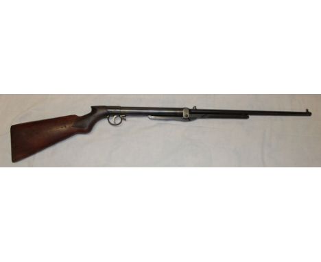 A 1920's Haenel model IV E .22 air rifle, No. 41264 with chequered walnut stock