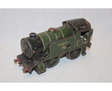 Hornby 0 gauge - Southern clockwork tin-plate tank engine