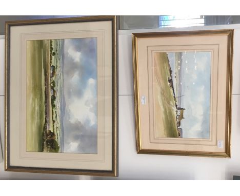 R Witchard (20th century):Two rural landscape watercolours, each signed, largest 35 x 53 cm 