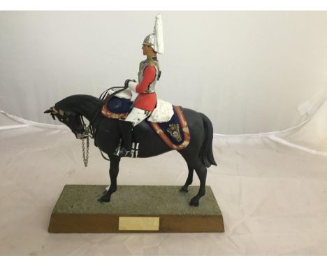 A sentry box model of a Lifeguard on horse (hand-painted on lead)