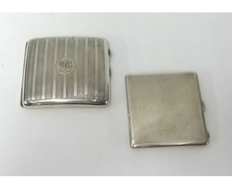 Two vintage silver cigarette cases, approx 17.50oz.