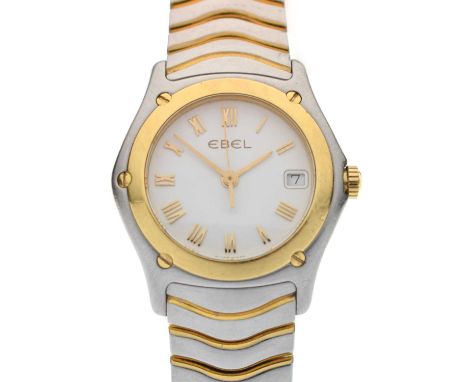 Ebel - Lady's 'Classic Wave' stainless steel cased bracelet watch, ref.E1087F21, having a white dial with Roman hour markers 