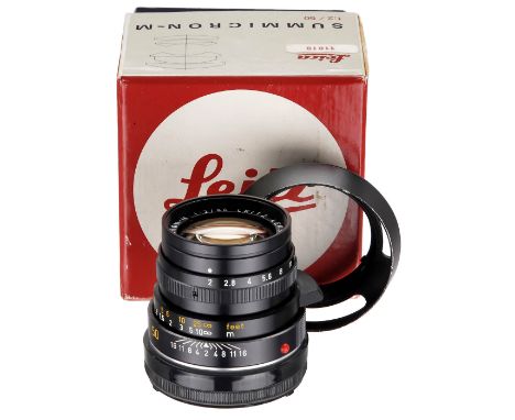 Summicron-M 2/50 mm Typ 11819, um 1979  1) Leitz, Canada. Summicron 2/50 mm, Nr. 2915808, Glas sauber, mit Rückdeckel und Ori