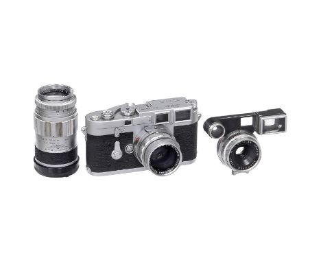 3 Objektive für Leica M  Leitz, Wetzlar. 1) Summaron 2,8/35 mm, Nr. 2050815, um 1964, Glas sauber, Sucher leichter Belag. (3-