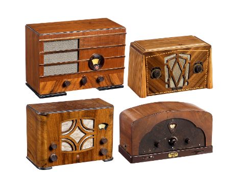 4 Radioempfänger  1) Belknap 625, Belmont Radio Corp. (B.R.C.), Chicago, um 1933, 6 Röhren, nur Mittelwelle, 105-115 Volt All