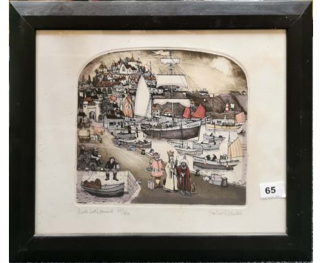 Graham Clarke: A pencil signed limited edition 327/450 lithograph entitled 'Look, Lot's arrived', frame size 47 x 37cm.