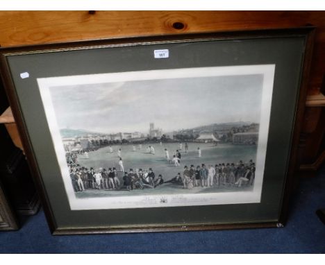 G H PHILLIPS: 'The Cricket Match between Sussex and Kent at Brighton', lithograph