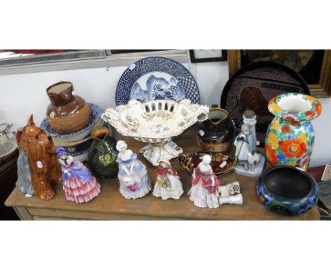 FOUR ROYAL DOULTON CHINA LADIES: 'Granny's Shawl', HN1647, 'Veronica' HN1519, 'A Victorian Lady', HN728 and 'Fleurette' HN158