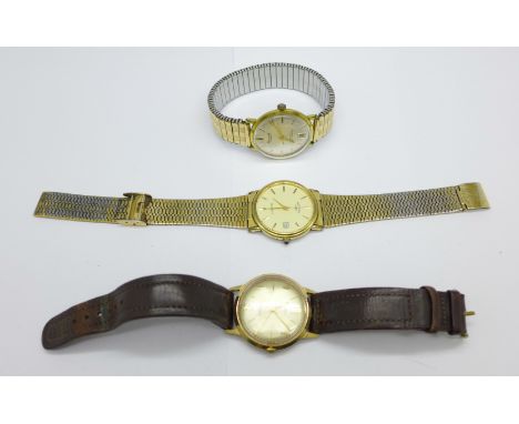 Three gentleman's wristwatches; Rotary, Accurist and Timex 