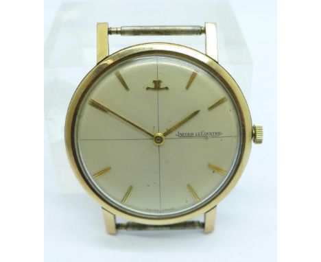 A 9ct gold Jaeger-LeCoultre wristwatch, with Omega winding crown, the case hallmarked London 1959 