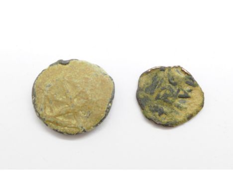 Two medieval coin weights 