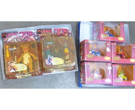 Five Corgi Toys The Muppet Show figures, including Miss Piggy's Car, Kermit's Car, two Palisades The Muppet Show figures, Foz