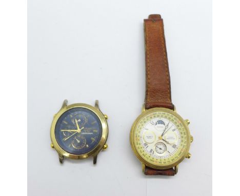A gentleman's Citizen chronograph wristwatch and a Sekonda calendar wristwatch 