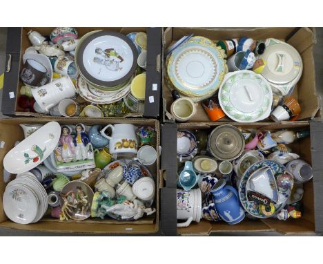 Four boxes of mixed china including Poole, Carlton Ware, J &amp; G Meakin, etc. **PLEASE NOTE THIS LOT IS NOT ELIGIBLE FOR PO