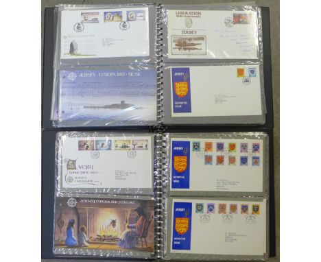 Stamps; Jersey, over eighty First Day Covers and approximately forty Presentation Packs, in two albums 