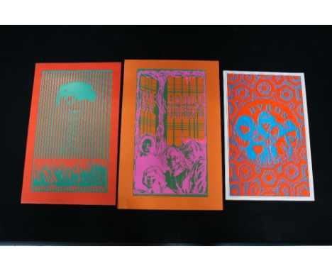 BOB WENDELL - 3 classic US rock psychedelic posters created by Bob Wendell in 1967 on silkscreen to include The Doors (38x58.