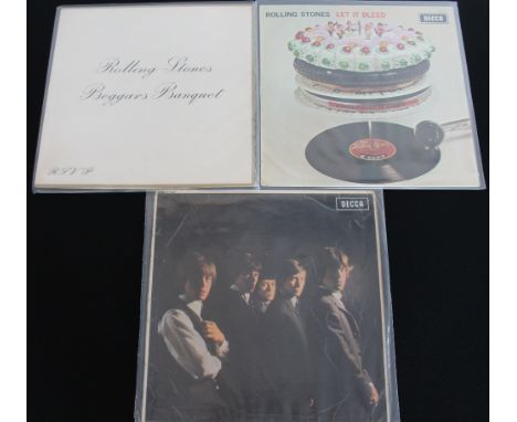 ROLLING STONES - Lovely and well presented selection of 3 x LPs and 10 x 7" releases. LPs are Beggars Banquet (boxed SKL 4955