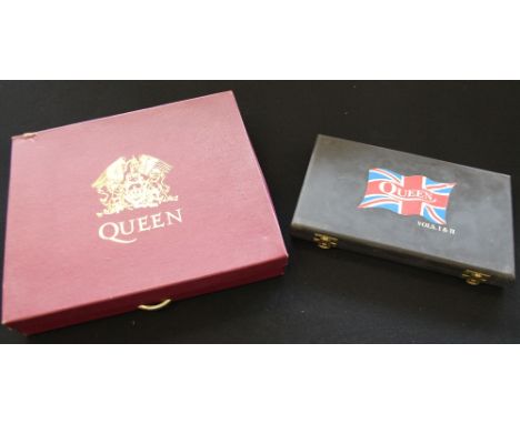 QUEEN - BOX SETS - Two x limited edition box sets. Titles are Box Of Tricks (complete with CD, patch, tape, badge and poster,