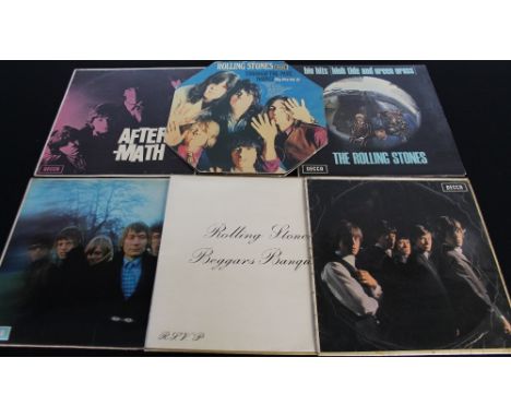 ROLLING STONES - Nice pack of 6 x LPs with early pressings. Titles are Through The Past, Darkly (mono original octagonal slee