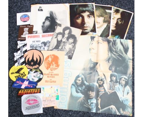 PROGRAMMES & EPHEMERA - a selection of programmes and ephemera from rock bands to include The Who sheet music, Eric Clapton p