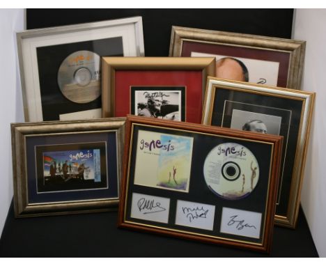 GENESIS - SIGNED ITEMS - a selection of framed Genesis signatures to include a We Can't Dance display signed by Phil Collins,