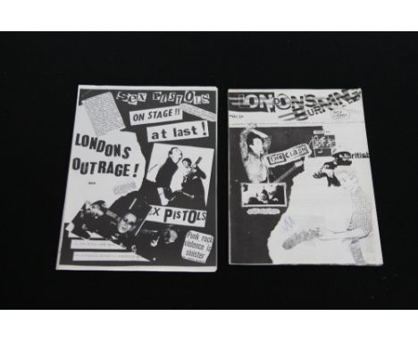 SEX PISTOLS - FANZINES - 2 rare Sex Pistols fanzines to include the 1976 first and only edition of London's Burning and an ed