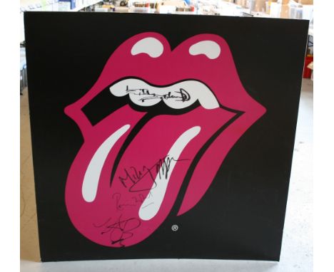 ROLLING STONES - a 2003 Rolling Stones European Tour display featuring an enormous black, white and pink 'tongue' logo on a b