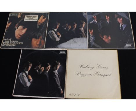 ROLLING STONES - You'll be getting plenty of satisfaction with this lot of 5 early pressing LPs! Titles are Beggars Banquet (