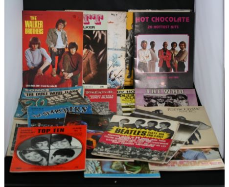 SONGBOOKS & SHEET MUSIC - Jimi Hendrix, Rolling Stones (x2), The Who (x2), Buddy Holly and the Crickets, Beatles, The Searche