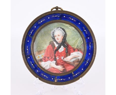 Miniature Portrait of Marie Leszczynska, Queen of France (1703-1768), After Portrait by Jean-Marc Nattier (French 1685-1766) 