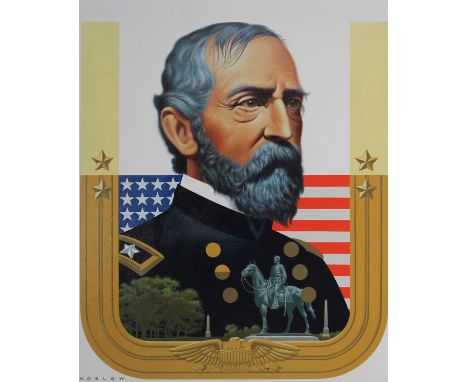 Howard Koslow (New Jersey, New York, 1924 - 2016) "George G. Meade" Signed lower left. Original Acrylic painting on Illustrat