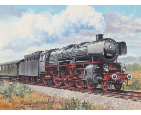 J. Craig Thorpe (American, B. 1948) "German DB Class 01" Signed lower left. Original Oil on Paper. Provenance: Collection of 