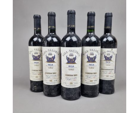 5 Bottles Vina Valoria Rioja:   2 Bottles 1982 Vintage 1 Bottle 1987 Vintage 1 Bottle 1995 Vintage 1 Bottle 2001 Vintage  5 B