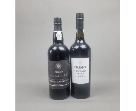 2 Bottles Vintage Port to include: Adriano Ramos Pinto 1982 and Croft 2007  