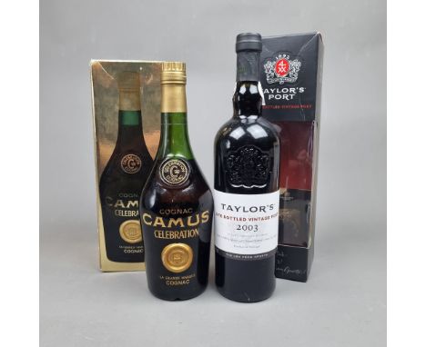 2 Bottles Digestifs to include:   Camus Celebration Cognac Taylors 2003 LBV Port  