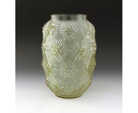 Rene Lalique, a Davos Alexandrite glass vase, model 1079, designed circa 1932, polished, etched mark R Lalique France, 28.5cm