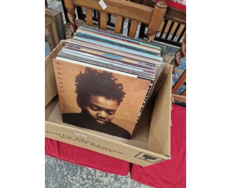 APPROXIMATELY 40 LP RECORDS, ROCK AND POP, TRACY CHAPMAN, MICHAEL JACKSON, CAT STEVENS, 5 STAR, MIKE OLDFIELD, ETC.