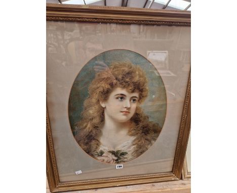 A LARGE EDWARDIAN PORTRAIT PRINT.