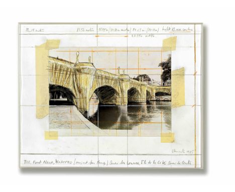 CHRISTO (1935-2020) The Pont Neuf, Wrapped (Project for Paris)  1985 signed, titled and dated 1985; signed, dated 1985 and de