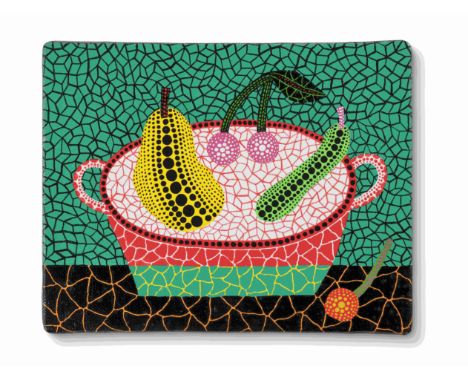 YAYOI KUSAMA (B. 1929)Fruits 1996  signed, titled in Japanese and dated 1996 on the reverseacrylic on canvas14.4 by 18.2 cm.5