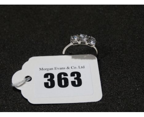     A 9ct White Three Stone Ring                                                    