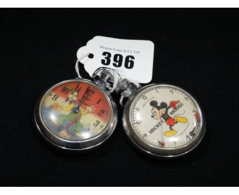     Two Smiths Chrome Plated Disney Pocket Watches                                  