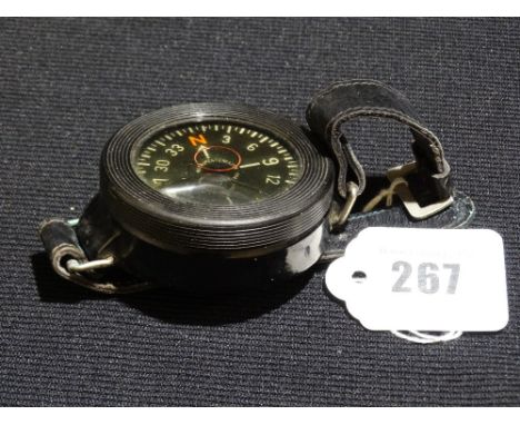     A 2nd World War German Luftwaffe Pilots Wrist Compass Ak39 Complete With Leather Strap                                   