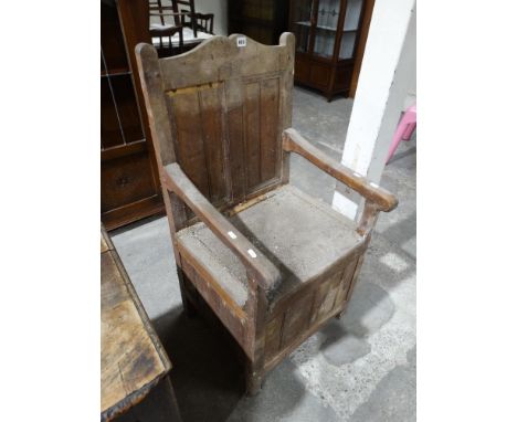     A Pine Farmhouse Elbow Commode                                                  