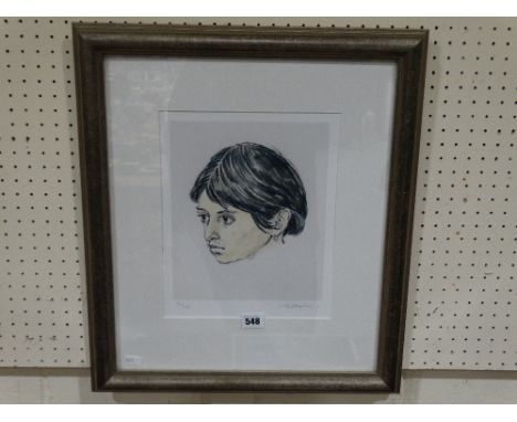     Sir Kyffin Williams, A Limited Edition Coloured Portrait Print Titled "Norma Lopez" Signed In Pencil &amp; No 90 Of An Ed