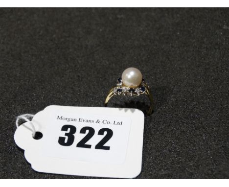     A 9ct Gold Pearl Crossover Ring                                                 