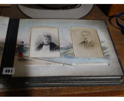     A Victorian Lacquerwork Finish Photograph Album Containing Portrait Images      