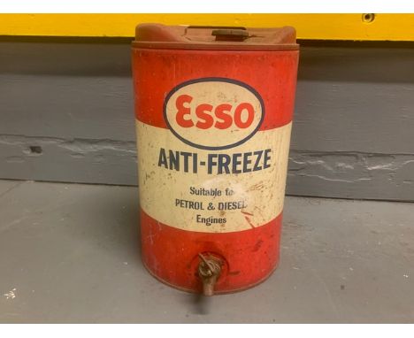 Esso Anti‑Freeze 5 Gallon Can with Tap. This lot is subject to a buyers premium of 15% plus VAT